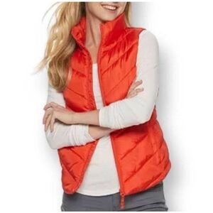 SO ORANGE PUFFER VEST SZ.XS EUC